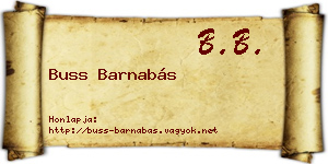 Buss Barnabás névjegykártya